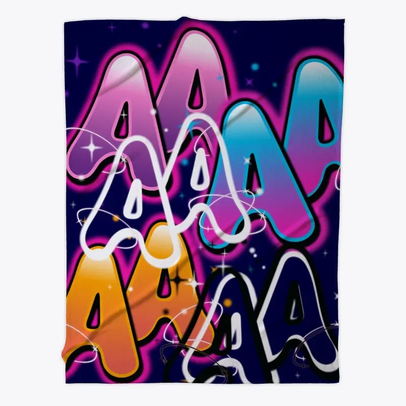 Messy "AA" Graffiti blanket